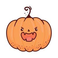 halloween cute pumpkin, isolated icon vector