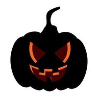 halloween dark pumpkin icon, in white background vector