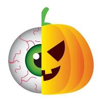 Halloween pumpkin with eye cartoon vector design