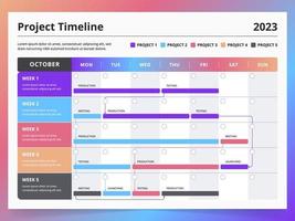 Monthly Project Timeline Template vector