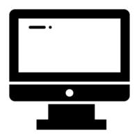 LCD, icono de vector de monitor aislado sobre fondo blanco