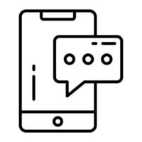 Bubble and phone vector icon of mobile chat in trendy style