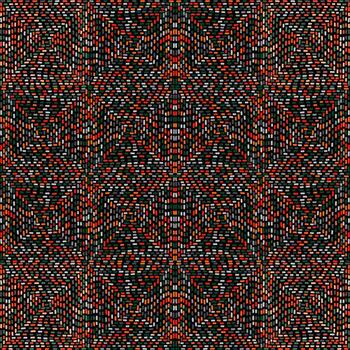 Hand drawn dash lines mosaic seamless pattern. Geometric broken line endless wallpaper. Dashes motif. Doodle style. vector