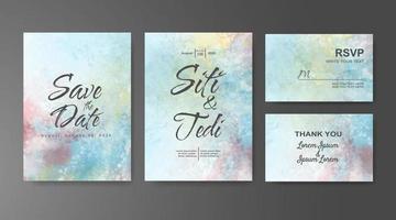 Wedding invitation with abstract watercolor background vector