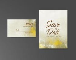 Wedding invitation with abstract watercolor background vector