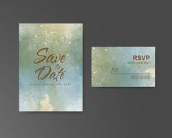 Wedding invitation with abstract watercolor background vector