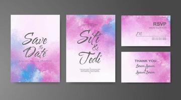 Wedding invitation with abstract watercolor background vector