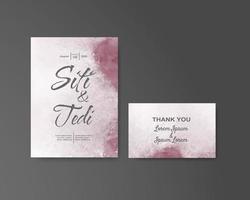 Wedding invitation with abstract watercolor background vector