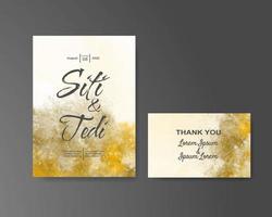 Wedding invitation with abstract watercolor background vector