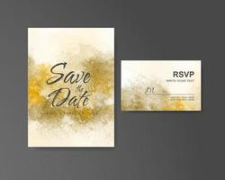 Wedding invitation with abstract watercolor background vector