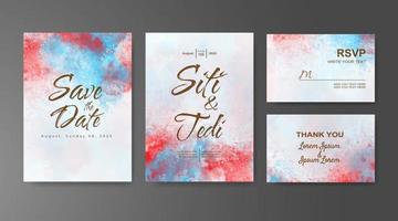 Wedding invitation with abstract watercolor background vector