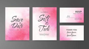 Wedding invitation with abstract watercolor background vector