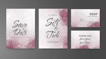 Wedding invitation with abstract watercolor background vector