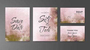 Wedding invitation with abstract watercolor background vector