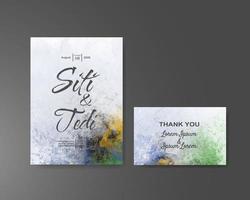 Wedding invitation with abstract watercolor background vector