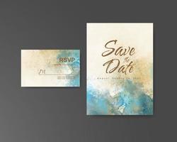 Wedding invitation with abstract watercolor background vector