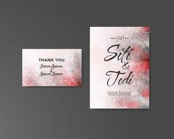 Wedding invitation with abstract watercolor background vector