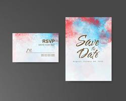 Wedding invitation with abstract watercolor background vector