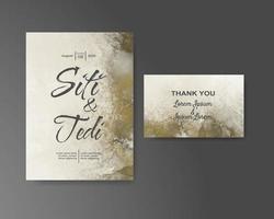 Wedding invitation with abstract watercolor background vector