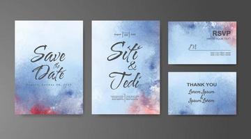 Wedding invitation with abstract watercolor background vector