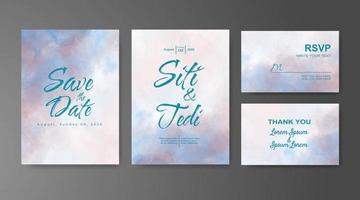 Wedding invitation with abstract watercolor background vector