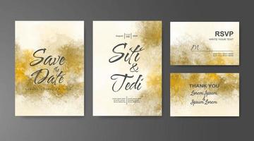 Wedding invitation with abstract watercolor background vector