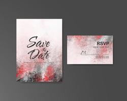 Wedding invitation with abstract watercolor background vector