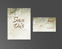 Wedding invitation with abstract watercolor background vector