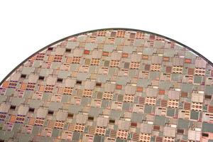 Silicon wafer for manufacturing semiconductor of integrated circuit. photo