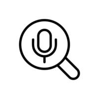 search, microphone icon vector. Isolated contour symbol illustration vector