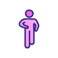 hand-working man when walking icon vector outline illustration