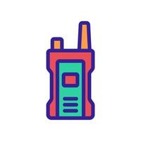 Ilustración de contorno de vector de icono de walkie-talkie compacto a prueba de golpes