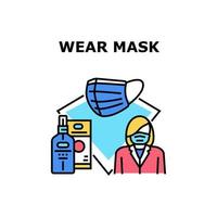 Wearing Mask Vector Concept Color Illustration