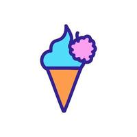 Raspberry ice cream icon vector. Isolated contour symbol illustration vector