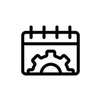 Calendar setting icon vector. Isolated contour symbol illustration vector