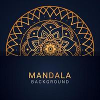 luxury mandala golden with a black background elegant design vector