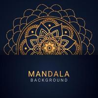 luxury mandala golden with a black background elegant design vector