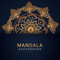 luxury mandala golden with a black background elegant design vector