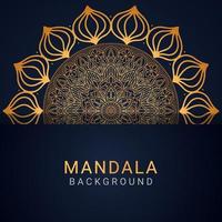 luxury mandala golden with a black background elegant design vector