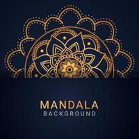 luxury mandala golden with a black background elegant design vector