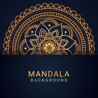 luxury mandala golden with a black background elegant design vector