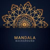 luxury mandala golden with a black background elegant design vector