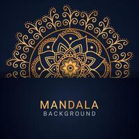 luxury mandala golden with a black background elegant design vector