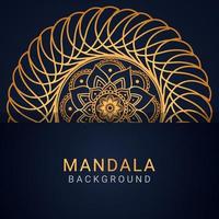 luxury mandala golden with a black background elegant design vector