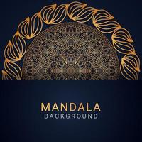 luxury mandala golden with a black background elegant design vector