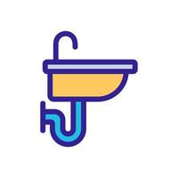 Sink and mixer icon vector. Isolated contour symbol illustration vector