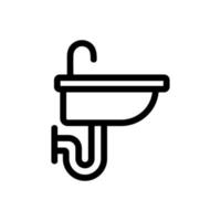 Sink and mixer icon vector. Isolated contour symbol illustration vector