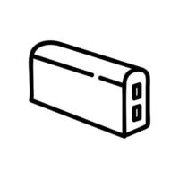 two-port portable charging in semicircle icon vector outline illustration