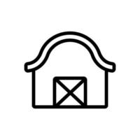 cross door shed with wave-shaped roof icon vector outline illustration
