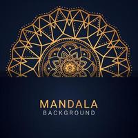 luxury mandala golden with a black background elegant design vector